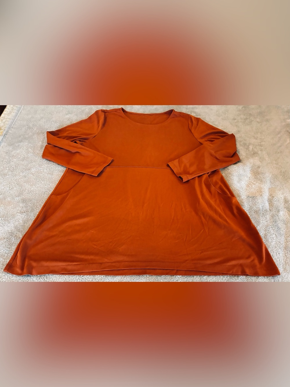 Women’s Soft Surroundings Rust Orange A-Line Tunic Top Size X-LARGE